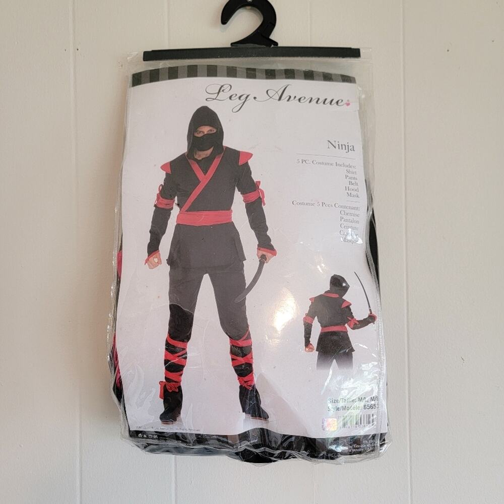Leg Avenue Mens M/L 5-piece Ninja Costume - Picture 2 of 4